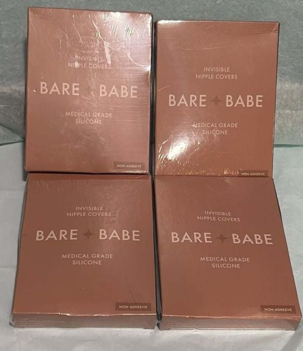 BareBabe Invisible NippleCovers MedicalGradeSilicone Non-Adhesive Caramel Lotof4